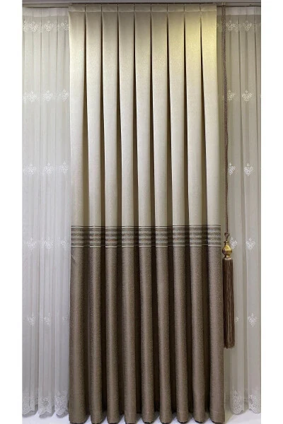 Panel Curtain Cream Cappuccino (single Wing) - FON DÜNYASI