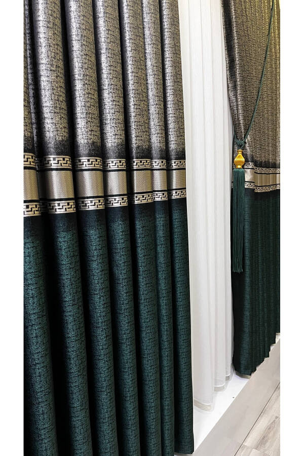 Panel Curtain Emerald Green Gray (Single Wing) - 13