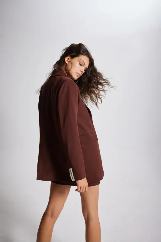 Panky Blazer Ceket Kahve-Kahverengi - 6