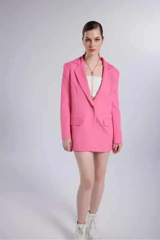 Panky Blazer Ceket Pembe - 4