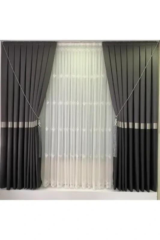 Pano Fon Parda To‘q kulrang Antratsit (Bir qanot) - To‘q kulrang Antratsit - 4