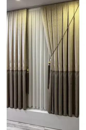 Pano Fon Perde Krem Vizon (Tek Kanat)-Krem Vizon - 1