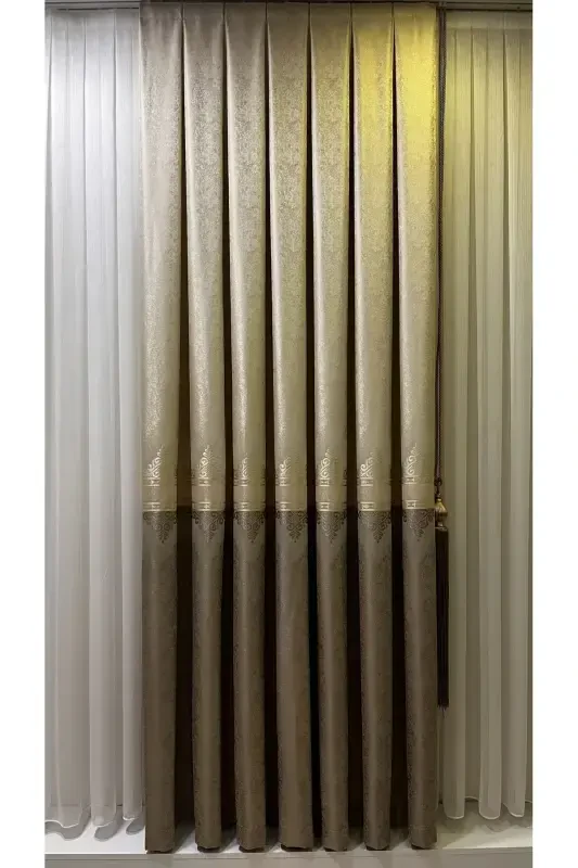 Pano Fon Perde Krem Vizon (Tek Kanat)-Krem Vizon - 2