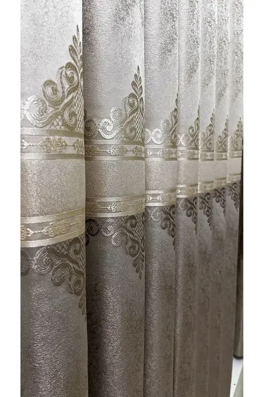 Pano Fon Perde Krem Vizon (Tek Kanat)-Krem Vizon - 3