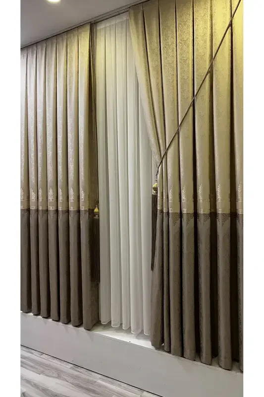 Pano Fon Perde Krem Vizon (Tek Kanat)-Krem Vizon - 6