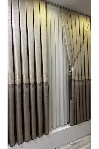 Pano Fon Perde Krem Vizon (Tek Kanat)-Krem Vizon - 7