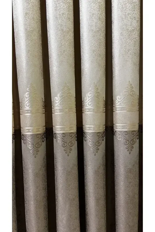 Pano Fon Perde Krem Vizon (Tek Kanat)-Krem Vizon - 8