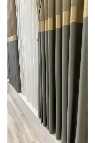 Pano Fon Perde Sütlü Kahve Açık Antrasit (tek Kanat)-Sütlü Kahve Açık Antrasit - 4