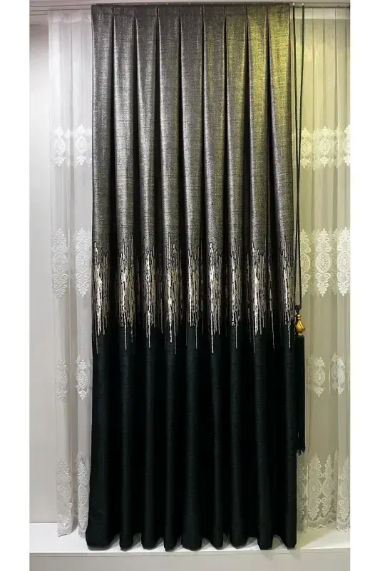 Pano Fon Perde Zümrüt Yeşili-Zümrüt Yeşili - 3