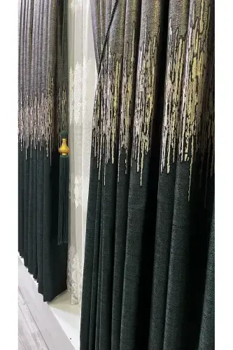 Pano Fon Perde Zümrüt Yeşili-Zümrüt Yeşili - 5