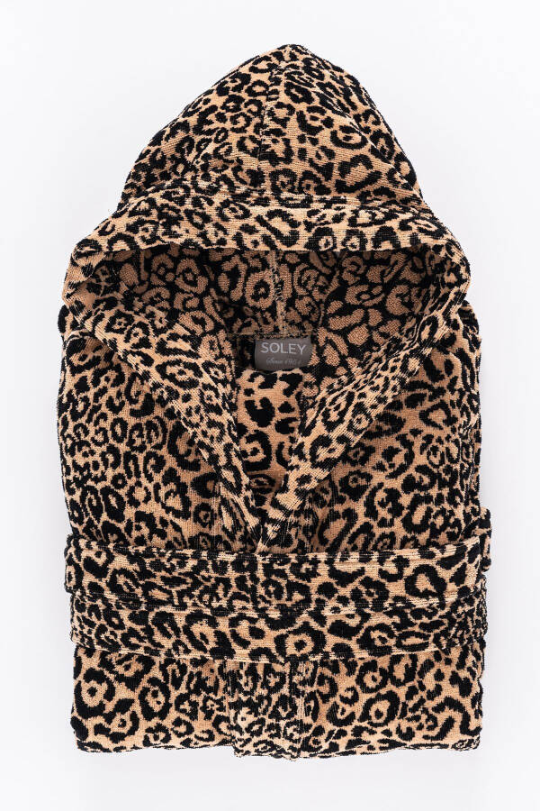 Panthera | 100% Cotton Leopard Print Velvet Robe - 10
