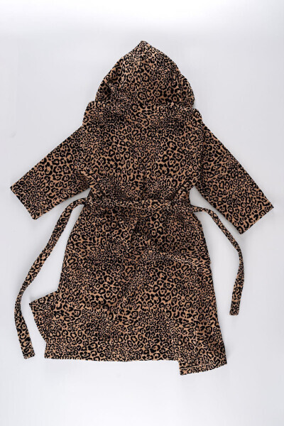 Panthera | 100% Cotton Leopard Print Velvet Robe - 15