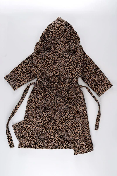 Panthera | 100% paxtadan tayyorlangan leopard naqshli baxmalxon халат - 6