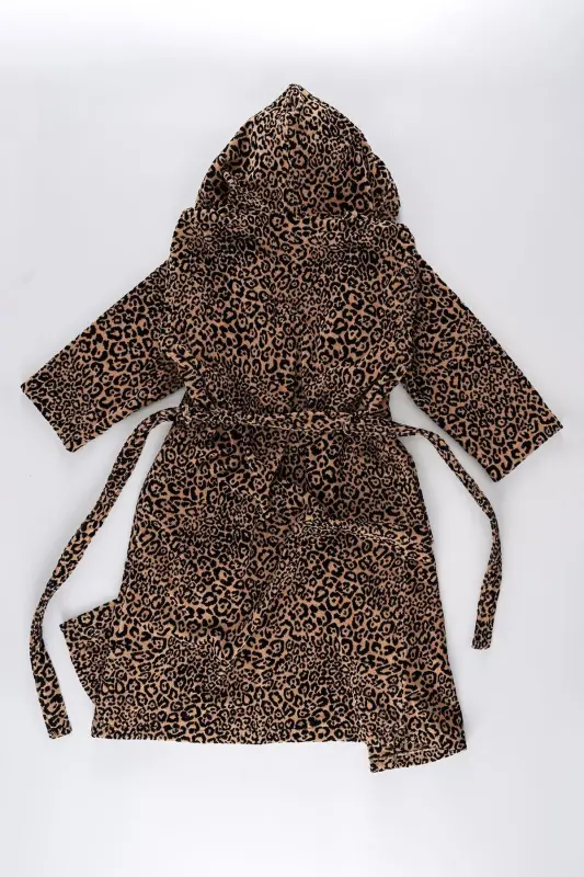 Panthera | 100% paxtadan tayyorlangan leopard naqshli baxmalxon халат - 7