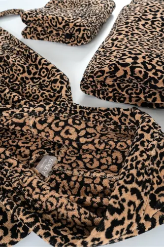 Panthera | 100% paxtadan tayyorlangan leopard naqshli baxmalxon халат - 8