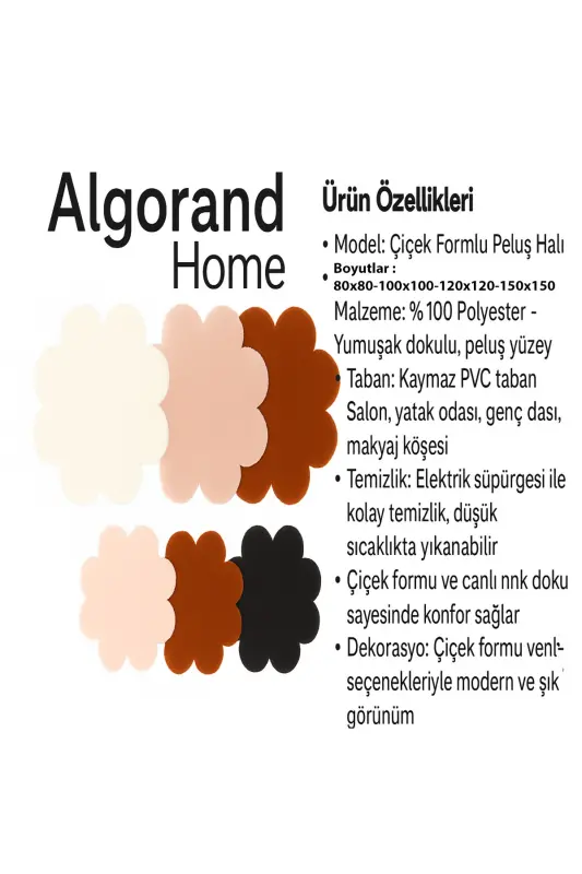 Papatya Çiçek Şekli Halı Oturma Odası Çocuk Odası Peluş Yatak Odası Için Tüylü Yer Halısı Modern Mat-antrasit - 2