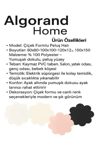 Papatya Çiçek Şekli Halı Oturma Odası Çocuk Odası Peluş Yatak Odası Için Tüylü Yer Halısı Modern Mat-vizon - 2