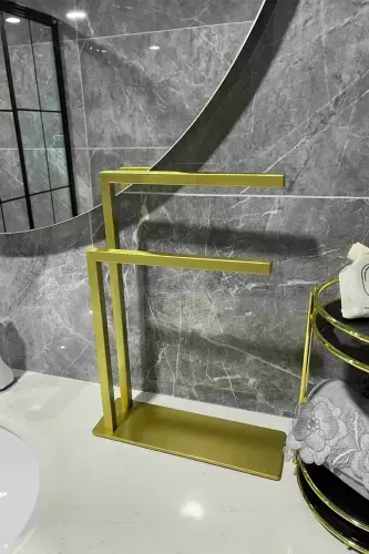 Paper Towel Holder Countertop Paper Towel Dispenser Home Bathroom Decoration Stainless Metal No Assembly Required Gold-Gold - 6