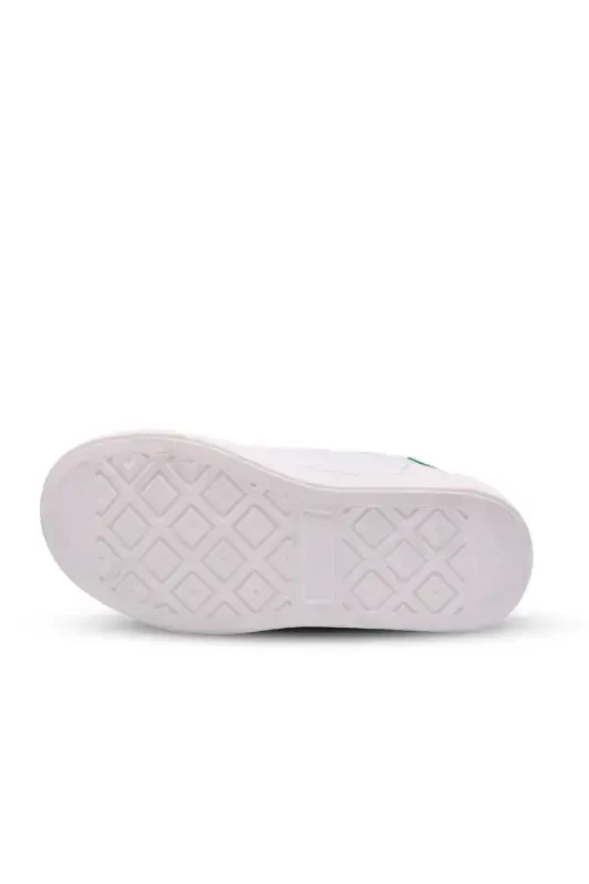 Papillon Çift Cırtlı Deri Unisex Çocuk Ayakkabı Beyaz-yeşil-Beyaz - 5