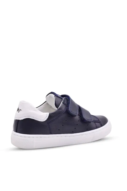 Papillon Çift Cırtlı Deri Unisex Çocuk Ayakkabı Lacivert-Lacivert - 2