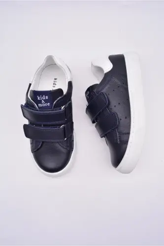 Papillon Çift Cırtlı Deri Unisex Çocuk Ayakkabı Lacivert-Lacivert - 6