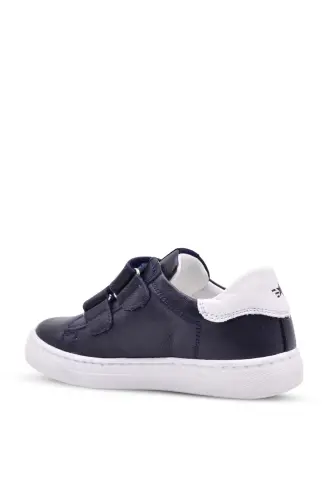 Papillon Çift Cırtlı Deri Unisex Çocuk Ayakkabı Lacivert-Lacivert - 3