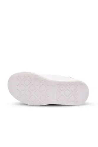 Papillon Double Velcro Leather Girl Shoe White-silver-White - 4