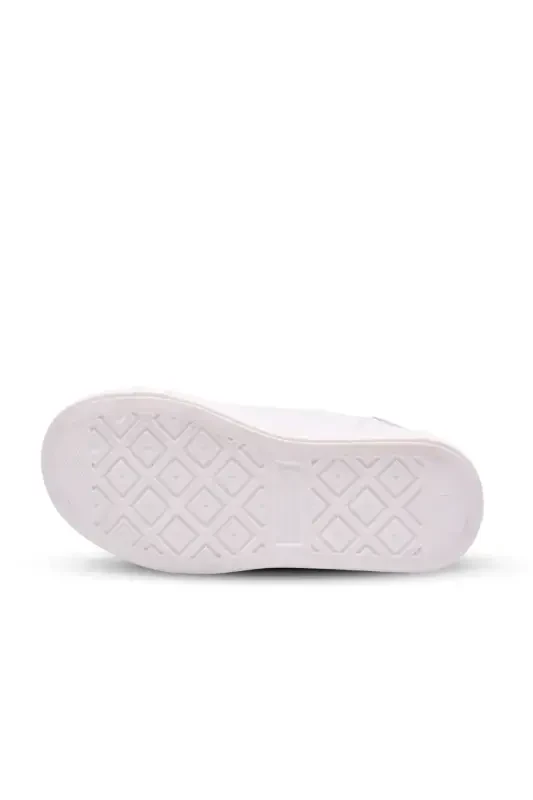 Papillon Double Velcro Leather Girl Shoe White-silver-White - 4
