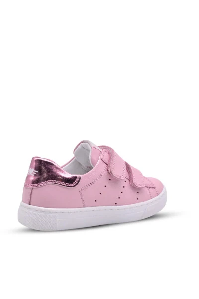 Papillon Double Velcro Leather Girls Shoes Powder - KIDS A MORE (1)