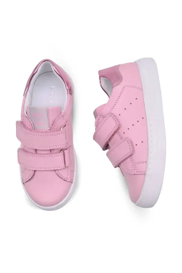 Papillon Ikki Qavsli Charm Teri Qiz Bolalar Oyoq Kiyimlari Pushti Rang - 6