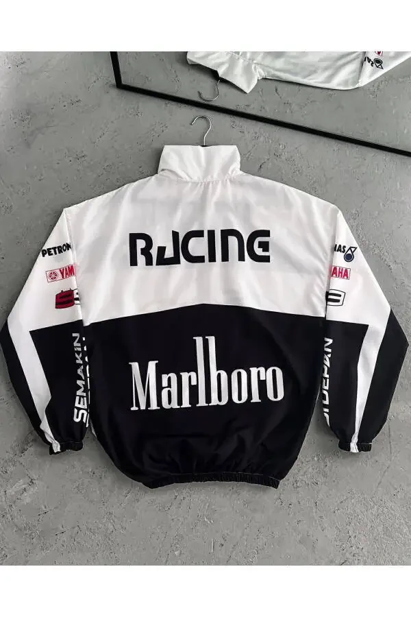 Parachute Fabric Oversize Digital Printed Black Windbreaker Raincoat - 2