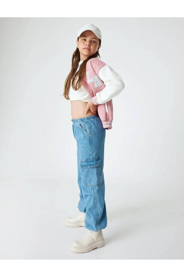 Parachute jeans, cotton, elastic waistband and pockets. - 1