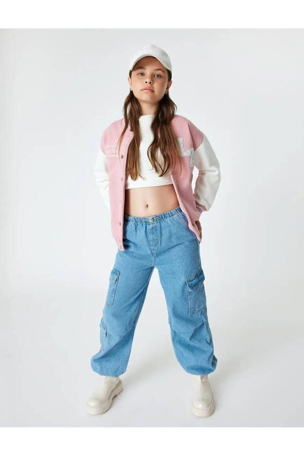 Parachute jeans, cotton, elastic waistband and pockets. - 2