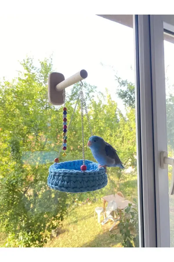 Parakeet Budgie Suction Cup Glass Bed - 1