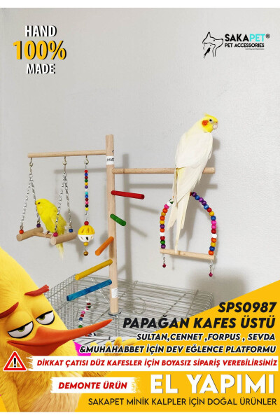 Parakeet Cage Top Perch Big Bird Entertainment Platform Sultan Parrot Paradise ,forpus , Love - 11