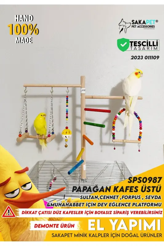 Parakeet Cage Top Perch Big Bird Entertainment Platform Sultan Parrot Paradise ,forpus , Love - SAKAPET