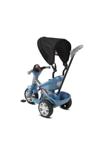 Parent Controlled Musical Tricycle-Gray/BLUE - 1