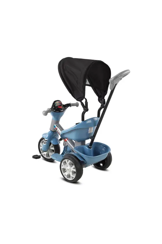 Parent Controlled Musical Tricycle-Gray/BLUE - 1