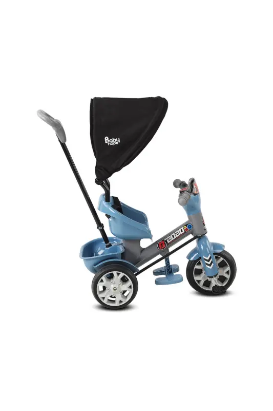 Parent Controlled Musical Tricycle-Gray/BLUE - 2