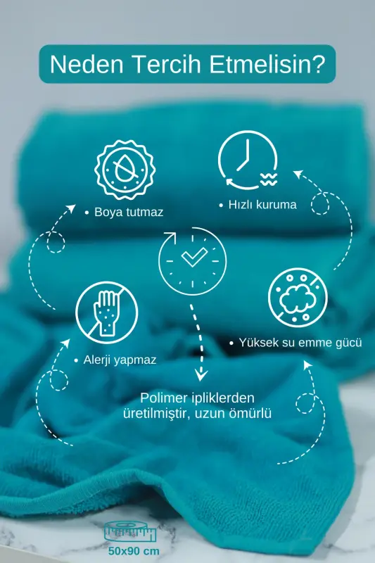 Парикмахерское Специальное Красящее Микроволокно Полотенце для волос 50x90 см. Набор из 4 штук - Зеленый - 2