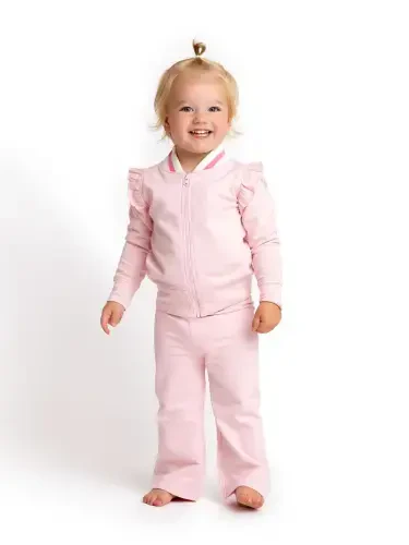Paris Hilton x Monica + Andy Organic Cotton Baby Ruffle Sleeve Tracksuit, Sizes 0/3 Months-5T- - MONICA + ANDY (1)