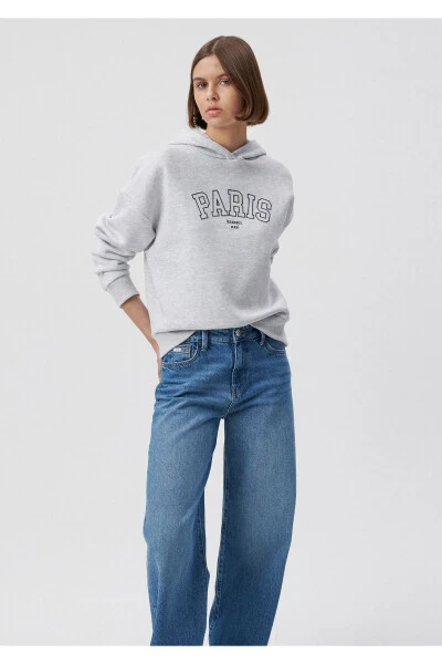 Paris Printed Hooded Grey Sweatshirt 1611989-85524 - MAVI