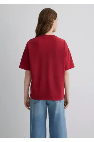 Paris Printed Red T-Shirt Oversize / Wide Cut - 4