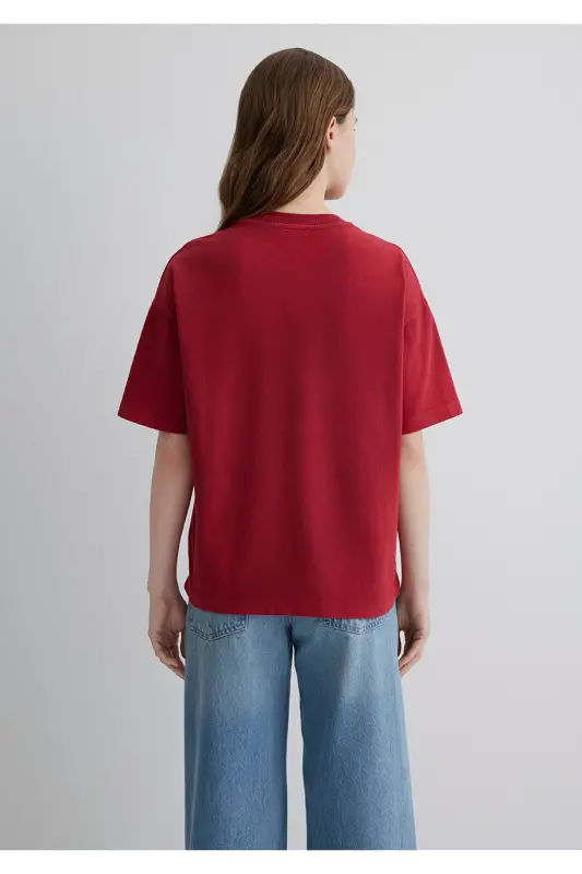 Paris Printed Red T-Shirt Oversize / Wide Cut - 4