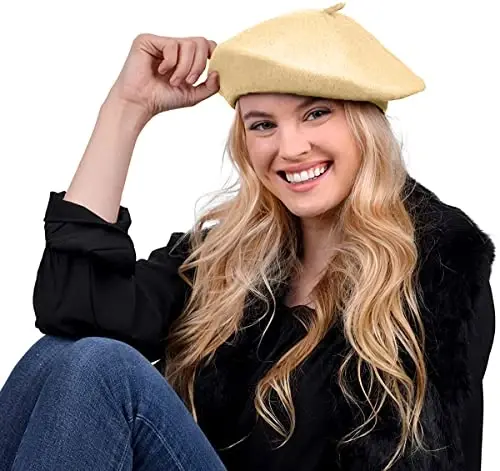 Parquet Solid Color French Beret Hat. Classic French, Casual and Chic Lightweight Cap for Women - 1