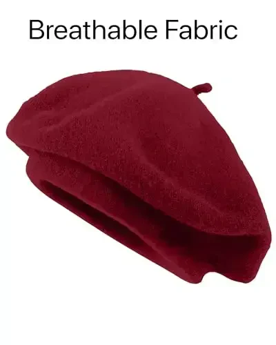 Parquet Solid Color French Beret Hat. Classic French, Casual and Chic Lightweight Cap for Women - 5