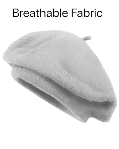 Parquet Solid Color French Beret Hat. Classic French, Casual and Chic Lightweight Cap for Women - 5