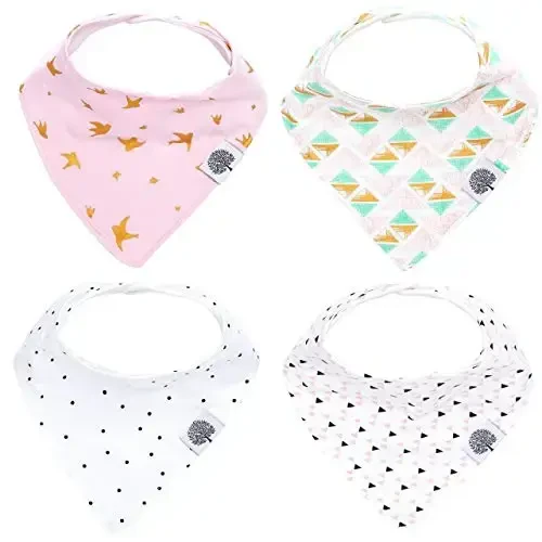 Parker Baby Bandana Drool Bibs 4 Pack O'g'il bolalar, qizlar, uniseks uchun so'lak oldirgichlar to'plami - 1