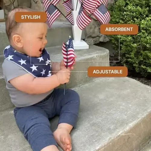 Parker Baby Bandana Drool Bibs 4 Pack O'g'il bolalar, qizlar, unisex uchun bolalar so'lagi - 3