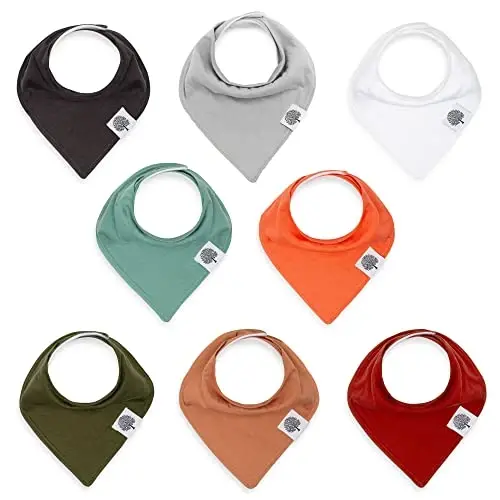 Parker Baby Bandana Drool Bibs 8 Pack Baby Bibs for Boys, Girls, Unisex - Soft & Stylish Teething Bibs for Babies 